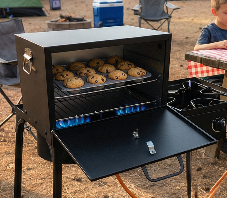 Pop-On-Top Camping Oven - Turn Any Heat Source Into a Full Baking Oven!