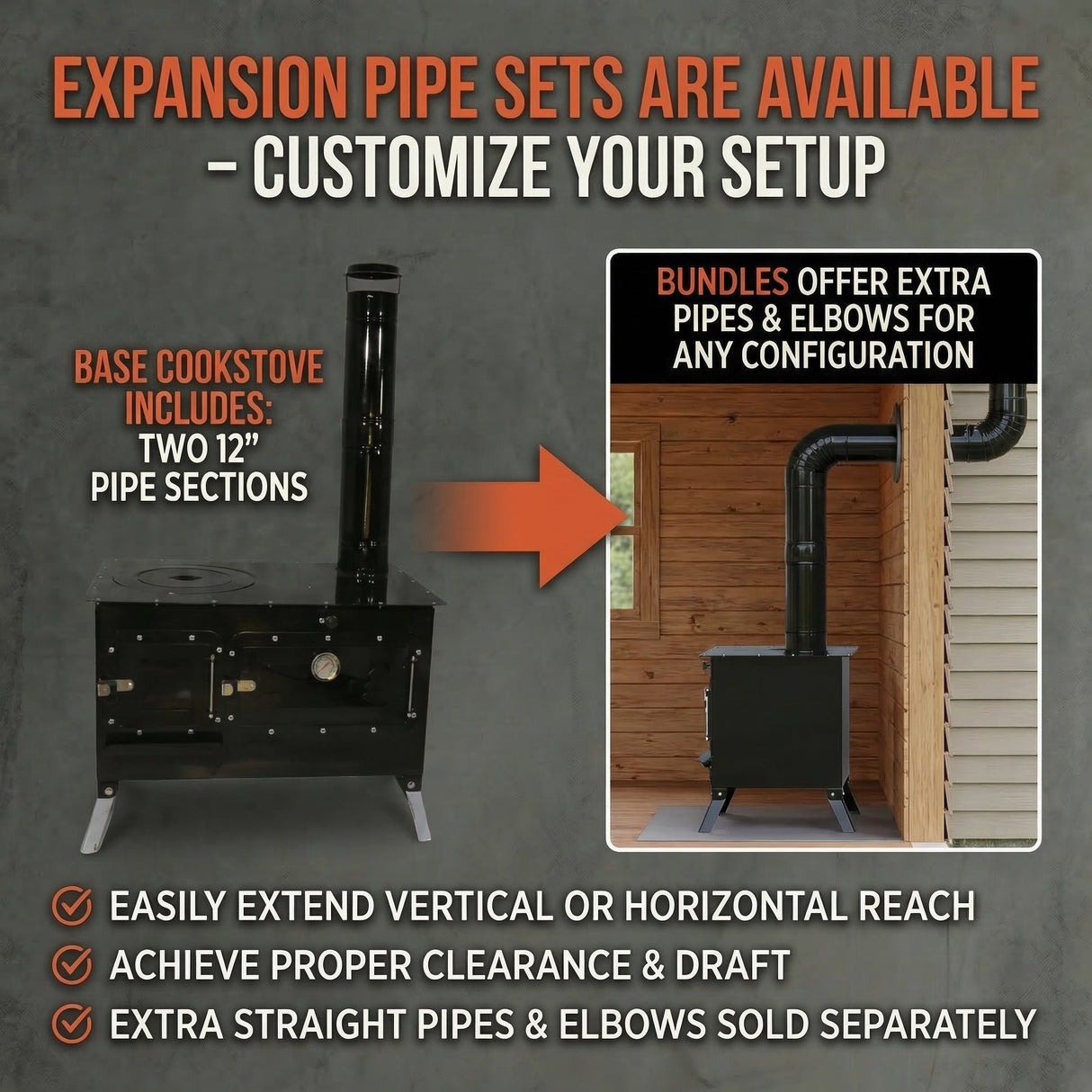Trailblazer Wood Cookstove from Stonehouse Forge - Outdoor Cooking, Tent Stove, Small Homes, Wall Tents