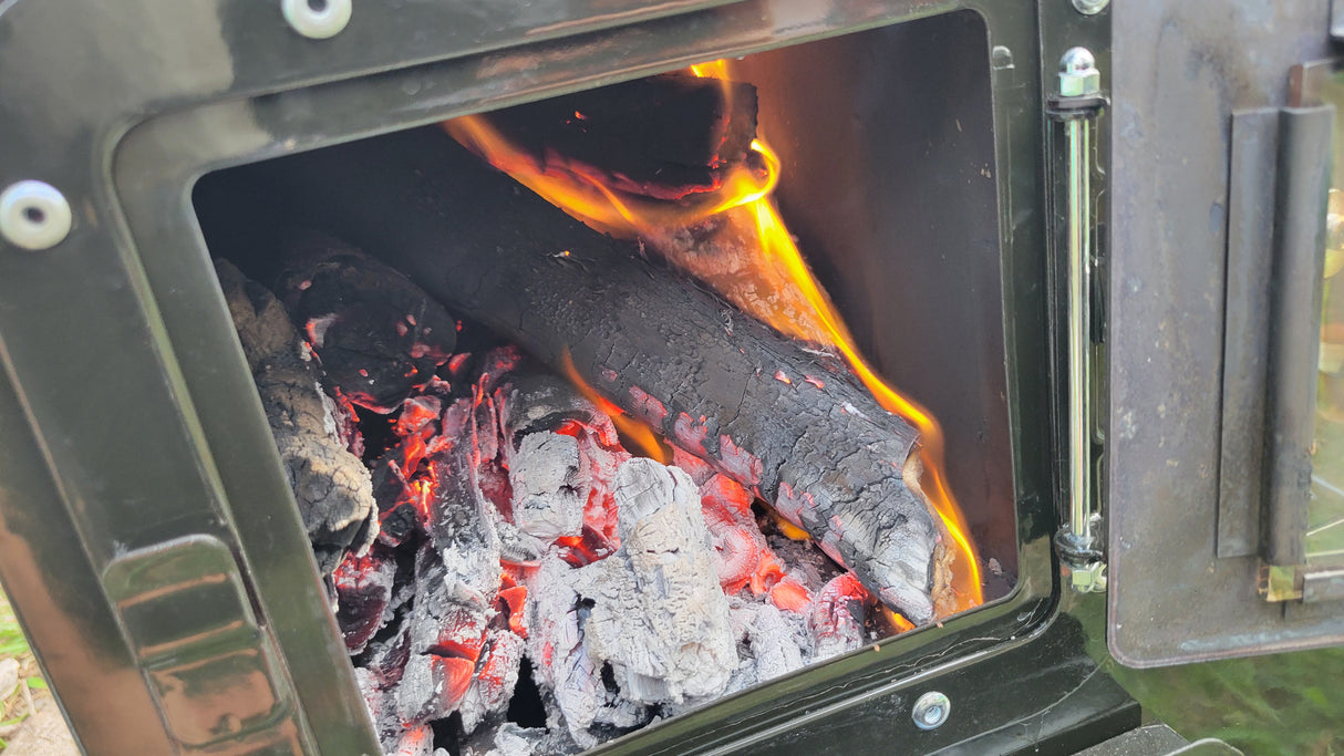 Trailblazer Wood Cookstove from Stonehouse Forge - Outdoor Cooking, Tent Stove, Small Homes, Wall Tents