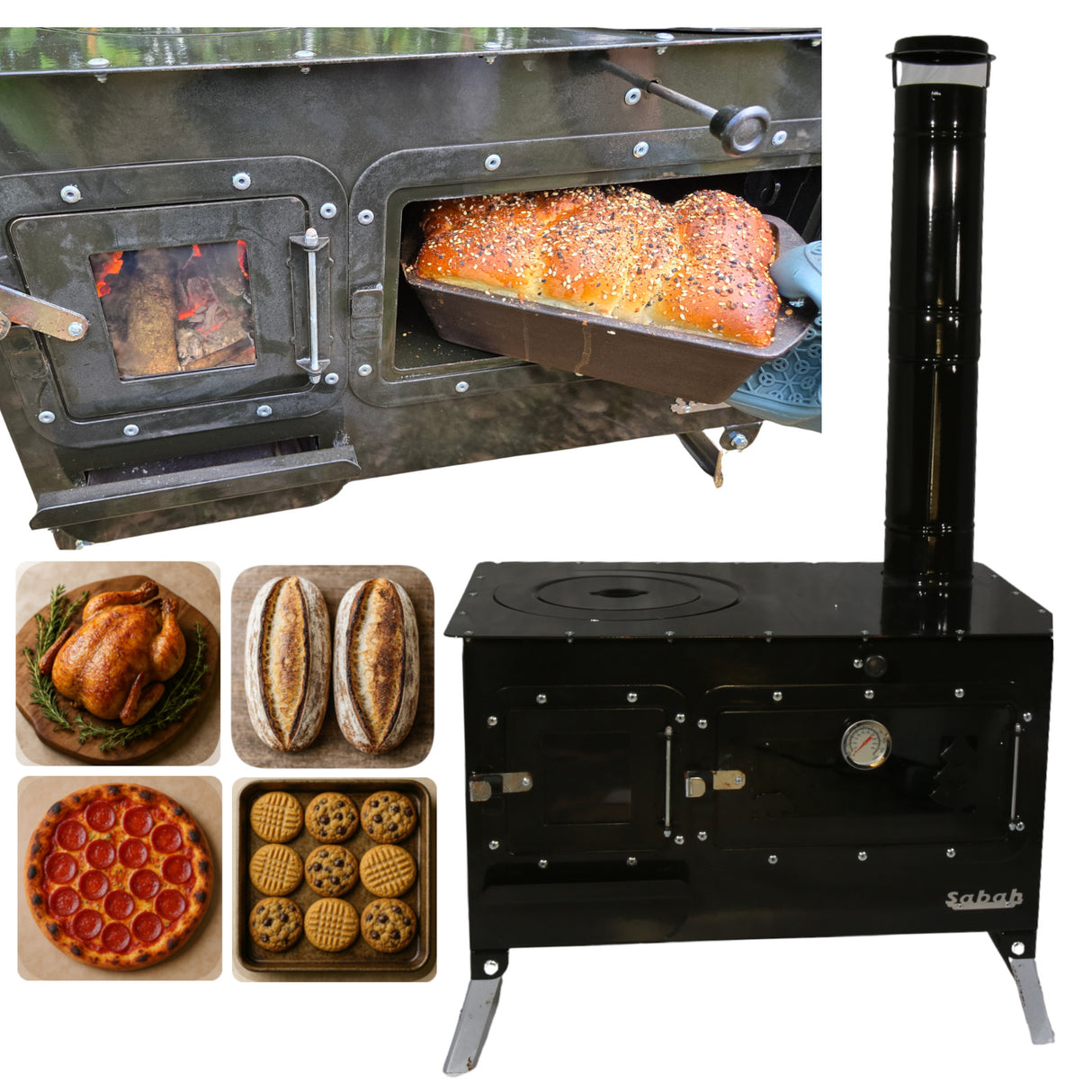 Trailblazer Wood Cookstove from Stonehouse Forge - Outdoor Cooking, Tent Stove, Small Homes, Wall Tents