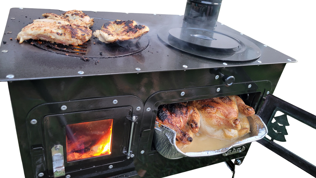 Trailblazer Wood Cookstove from Stonehouse Forge - Outdoor Cooking, Tent Stove, Small Homes, Wall Tents