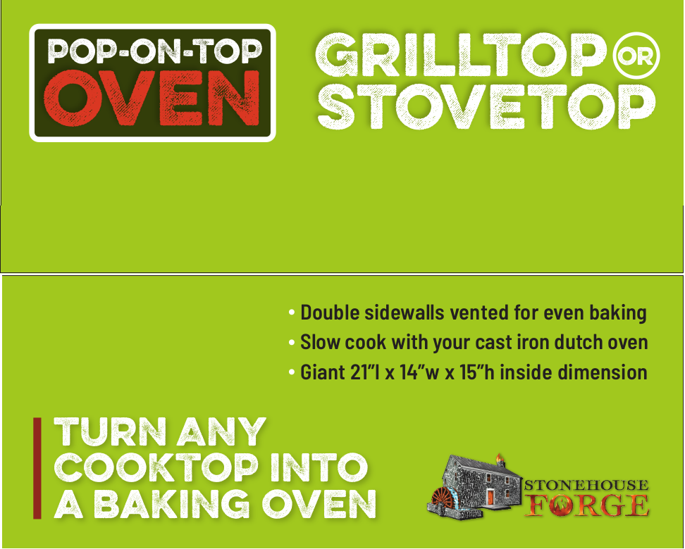 Pop-On-Top Camping Oven - Turn Any Heat Source Into a Full Baking Oven!