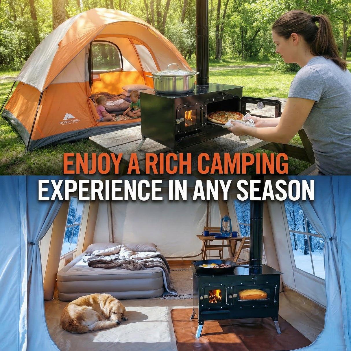 Trailblazer Wood Cookstove from Stonehouse Forge - Outdoor Cooking, Tent Stove, Small Homes, Wall Tents