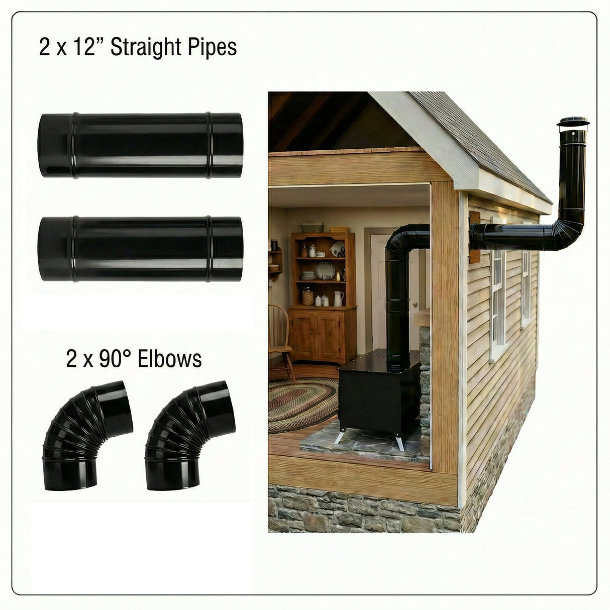 Stovepipe Expansion Sets for Trailblazer Cookstove (2 Elbows 2 Straight Pipe)