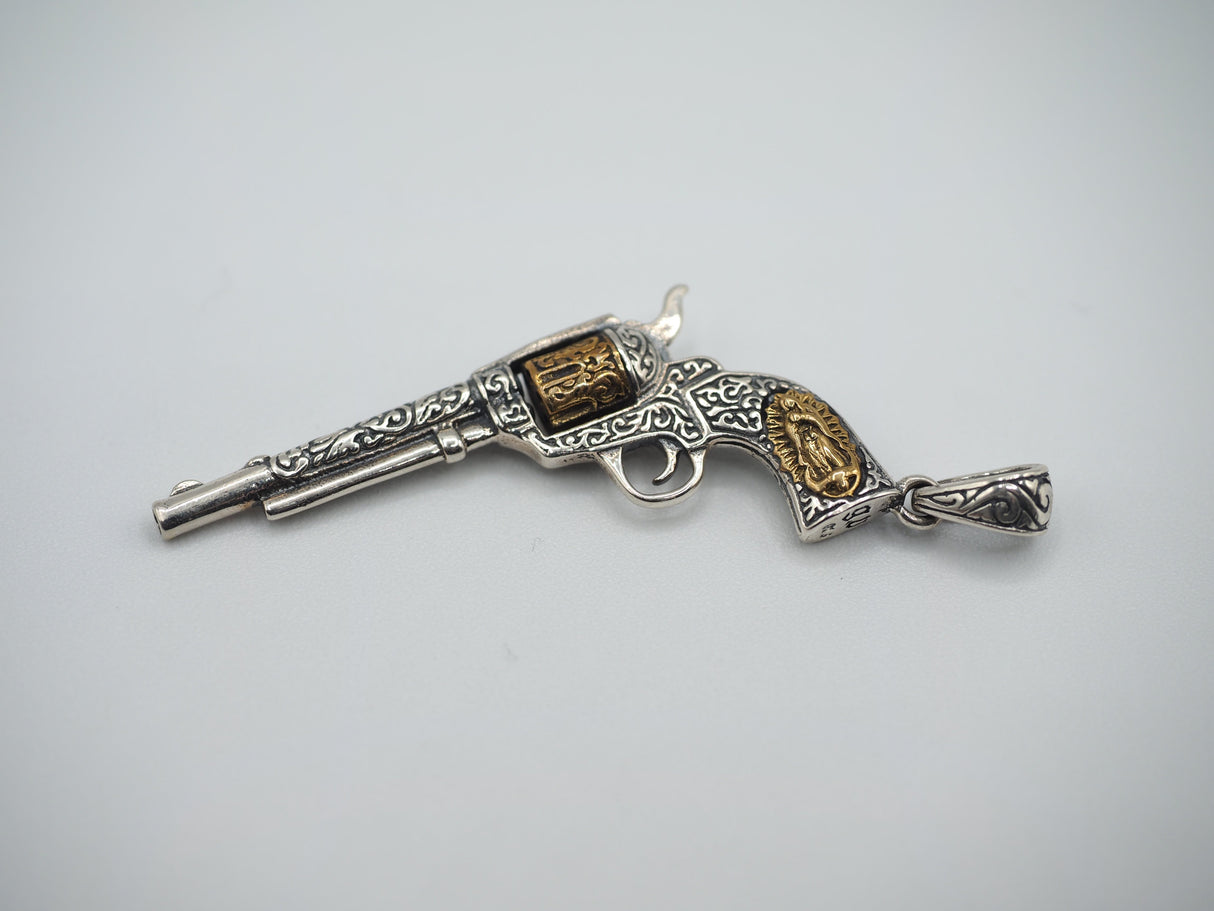 Engraved Pendent Black Powder Gun Necklace