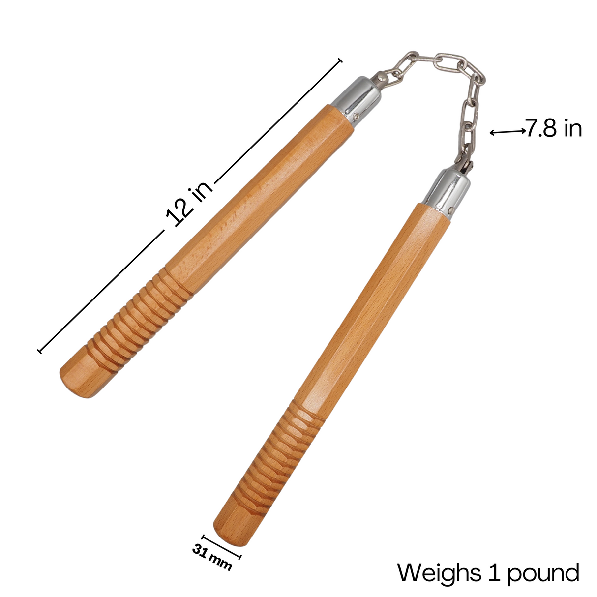 Natural Wood Octagon Nunchaku